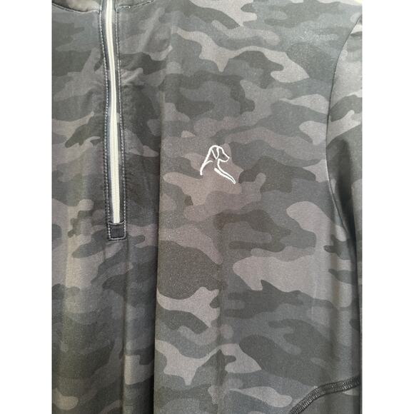 Womens Rhoback Performance 1/4 Zip Golf Athleisure Black Grey Camo Large - Picture 2 of 6